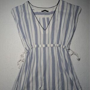 Abercrombie‎ & Fitch Blue Stripe Cotton Swimsuit Cover-Up Tunic Size M